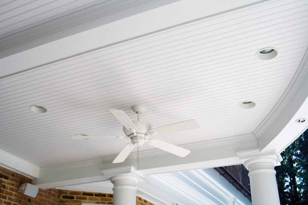 Kleer Lumber cellular PVC beadboard porch ceiling